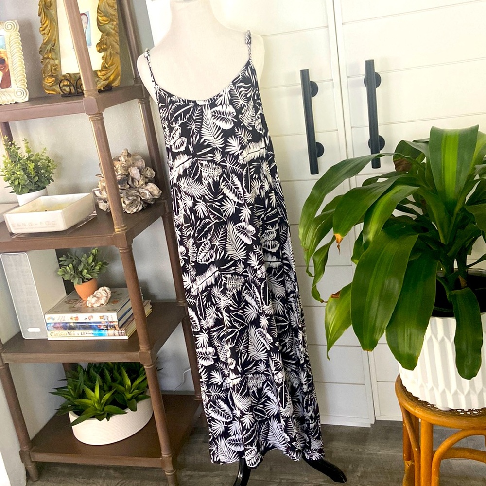 Supercute tropical aloha print maxi dress EUC maternity